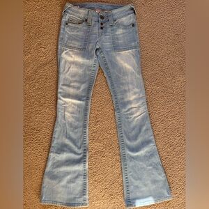 True Religion Jeans Bootcut Light Blue Button Fly Style WASM24F75 (size 26)